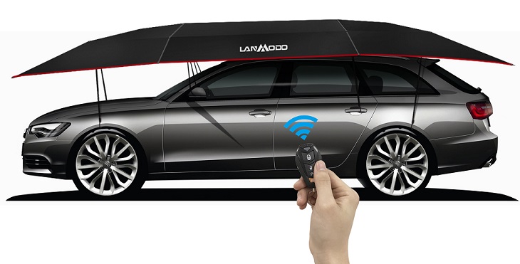 how to operate Lanmodo car umbrella