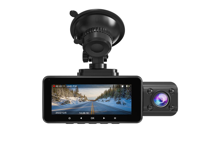 LANMODO 2 Channel D1 4K Dash Cam with 5G WiFi GPS App, Front 4K