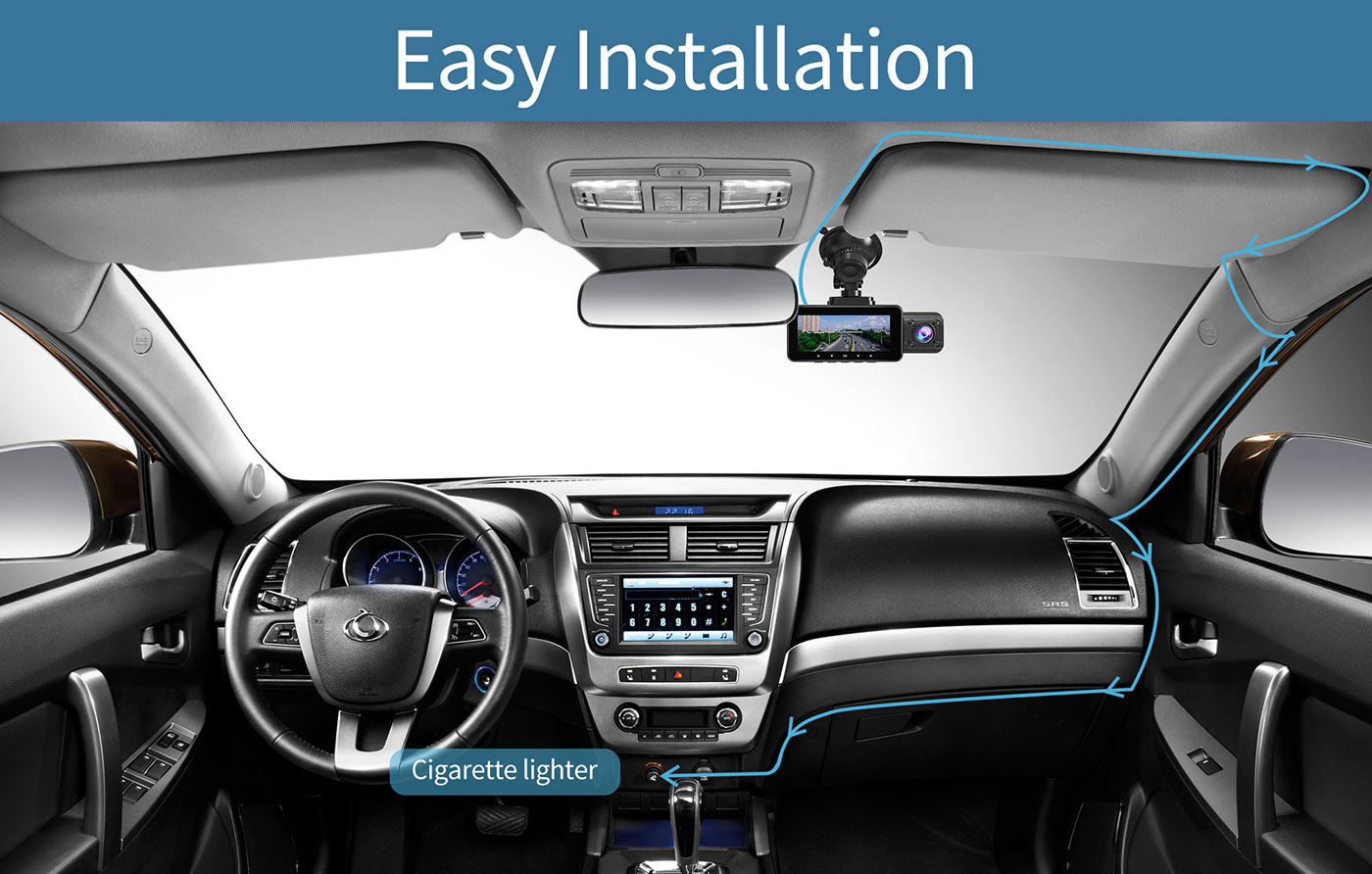 Lanmodo D1 3Channel 4K Dash Camera