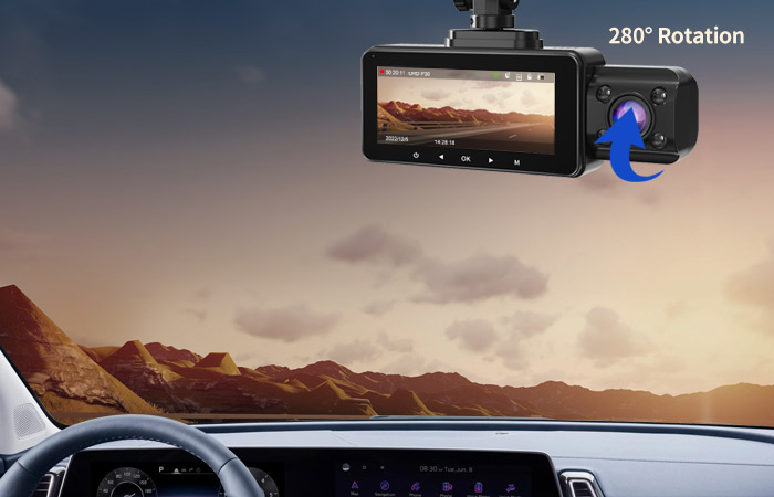 LANMODO 2 Channel D1 4K Dash Cam with 5G WiFi GPS App, Front 4K
